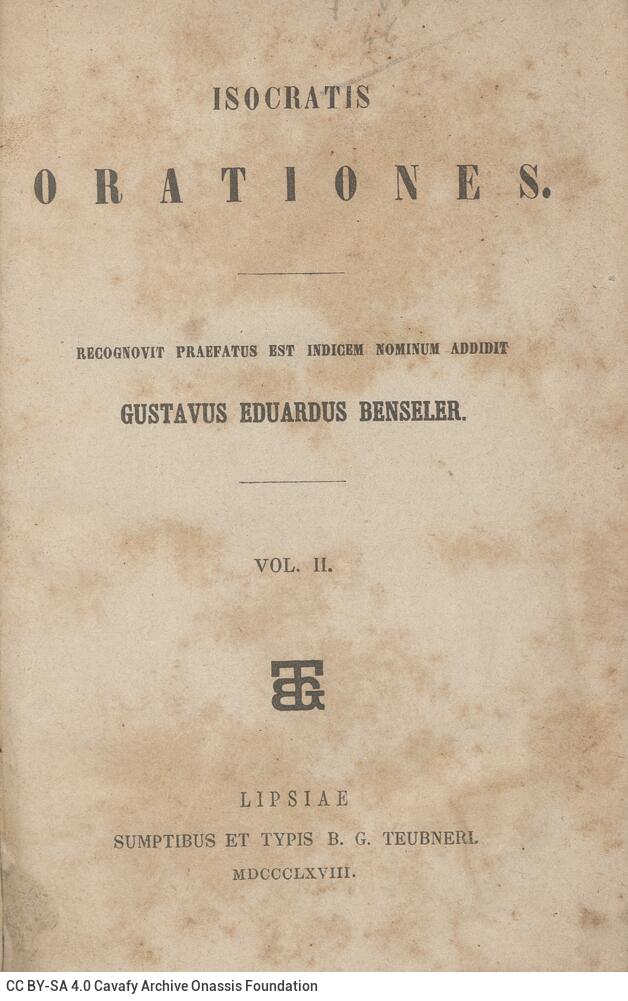 17,5 x 11,5 εκ. 2 σ. χ.α. + VI σ. + 314 σ. + 2 σ. χ.α., όπου στο φ. 1 κτητορική σφραγίδα C